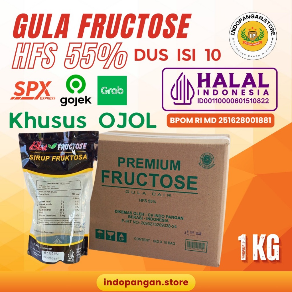

[INSTANT] Fructose 1 Dus Isi 10 Pouch / Gula Putih Cair / Gula Buah 1 Dus Isi 10 Pouch