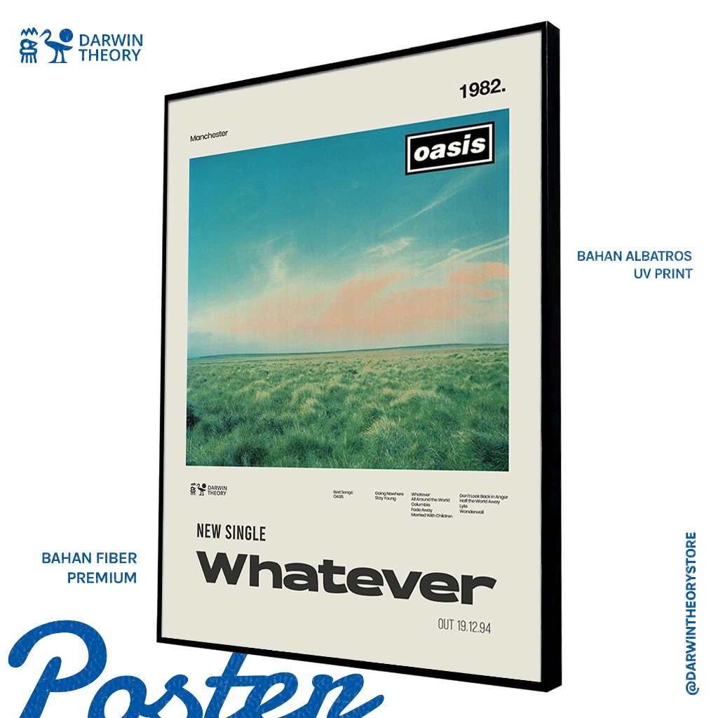Poster Hiasan Dinding Premium - OASIS - Frameblock aesthetic - Frame Fiber & Mdf - Kertas Albatros, 