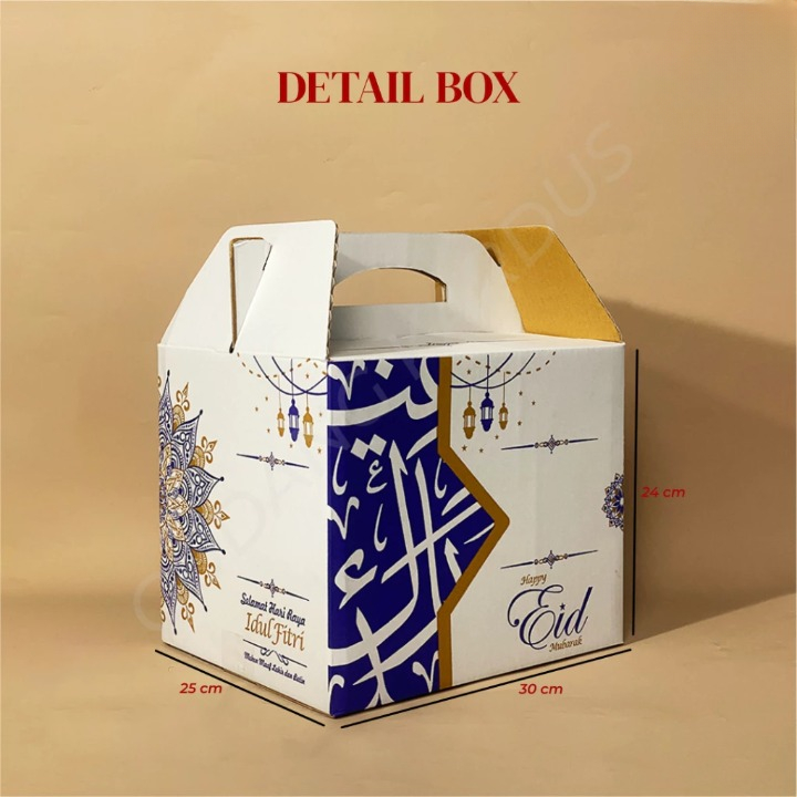 

Box Jinjing Eid Arabic Dus Hampers Parcel Idul Fitri Sembako Lebaran Ukuran 30x25x24 Cm
