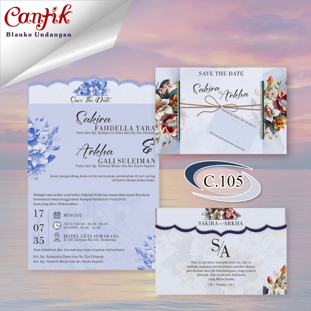 DERYO | UNDANGAN PERNIKAHAN MURAH DAN MODERN | KODE CANTIK 105