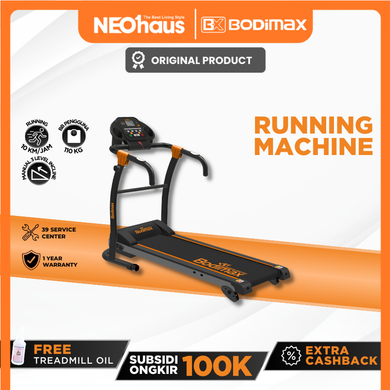 BODIMAX RUNNING MACHINE - Alat Fitness Treadmill Elektrik