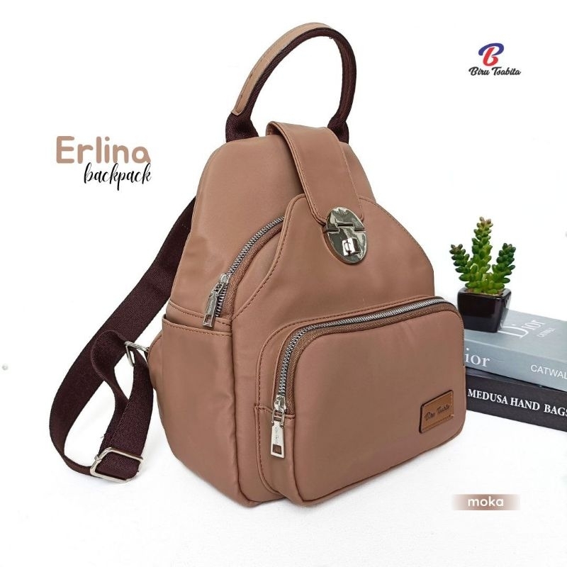 Ready‼️ Biru Tsabita Erlina Bag Tas Ransel Wanita Premium Desain Lucu 17 Pilihan Warna /Terbatas