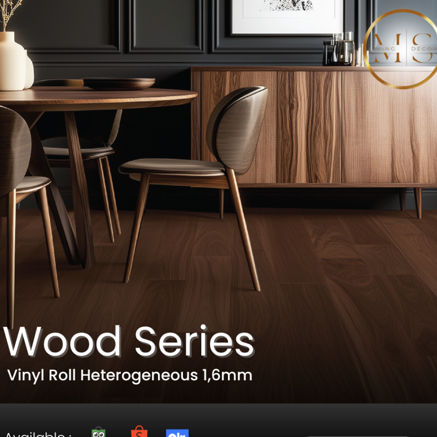 Vinyl roll wood series tebal 1,6mm motif wood | Lantai karpet vinyl motif kayu harga PROMO