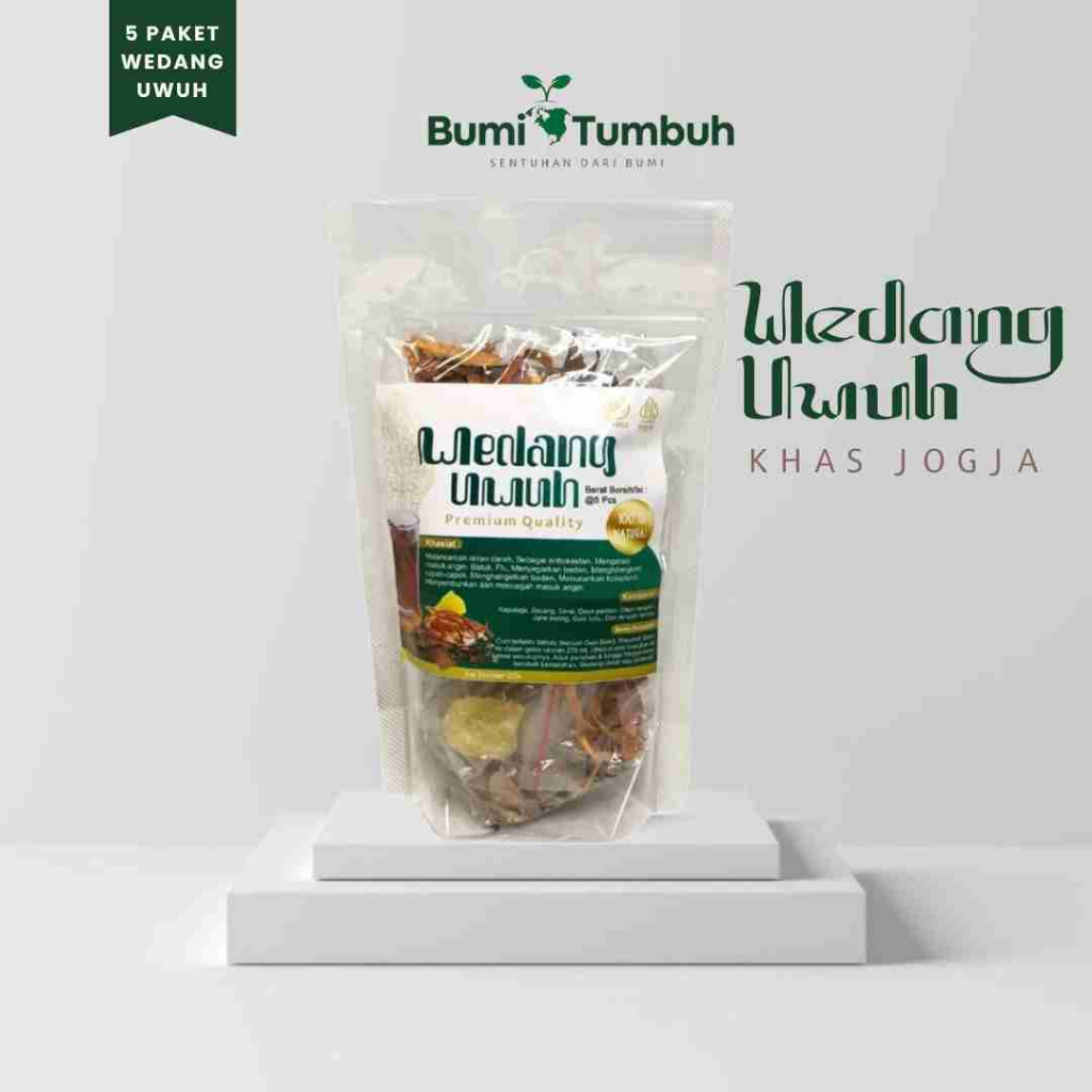 

Bumi Tumbuh - Wedang Uwuh Premium Quality - Wedang Khas Jogja Rempah Komplit Gula Batu - Isi 5 Pcs