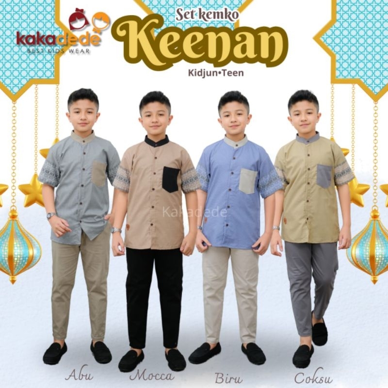 Set Kemko Keenan Kakadede Kidswear size kid jun teen | Setelan Koko Anak