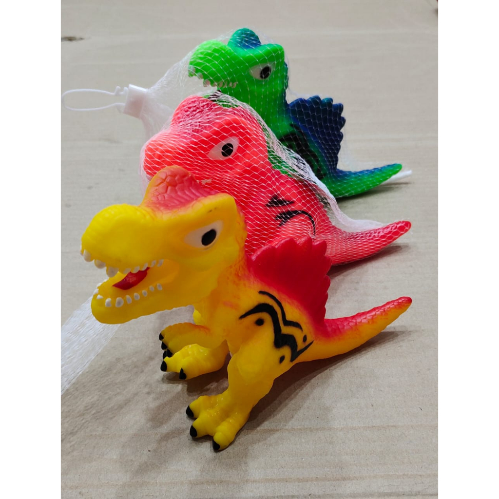 MAINAN ANAK DINOSAURUS KARET BISA DIPENCET NYALA LAMPU