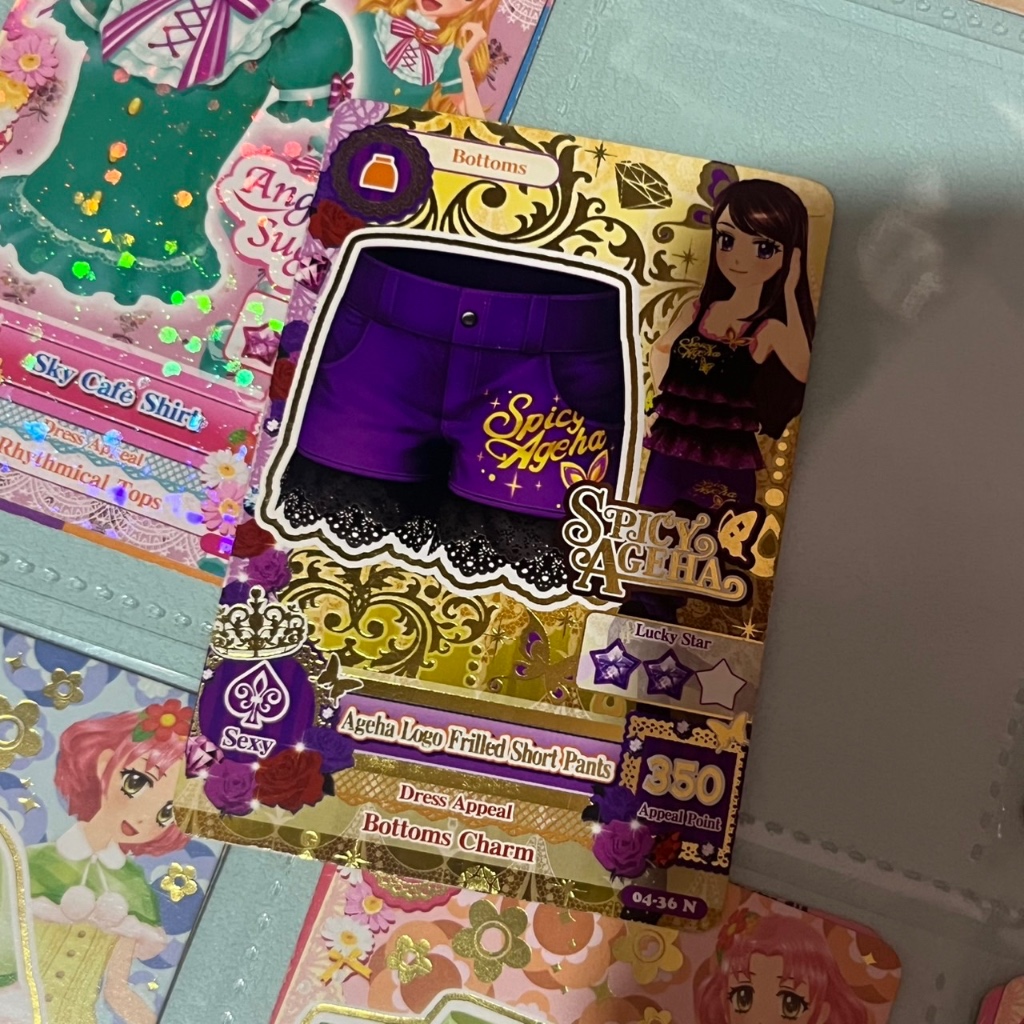 [ aikatsu card kartu official spicy ageha bottom ageha logo frilled short pants ]