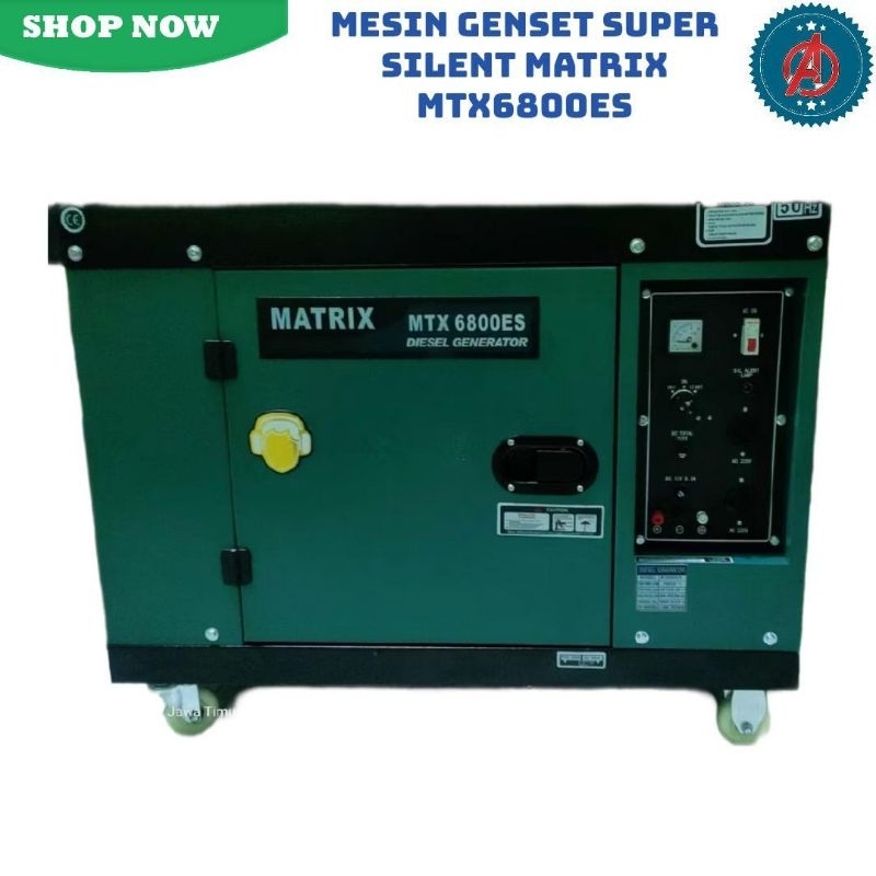 Genset Super Silent Matrix MTX 6800ES ( 5000 Watt, 1 Phase ) - 5000 Watt