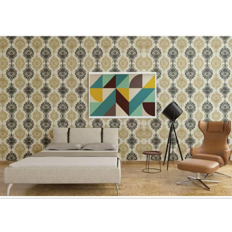 Wallpaper Dinding Aesthetic Wallpaper Dinding Motif Batik Gold Hitam Dinding Wallpaper Wallpaper Din