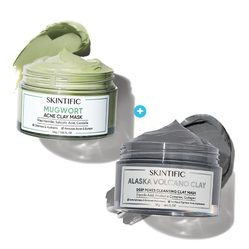 Skintific Alaska Volcano Clay Mask & Skintific Mugwort Clay Mask original