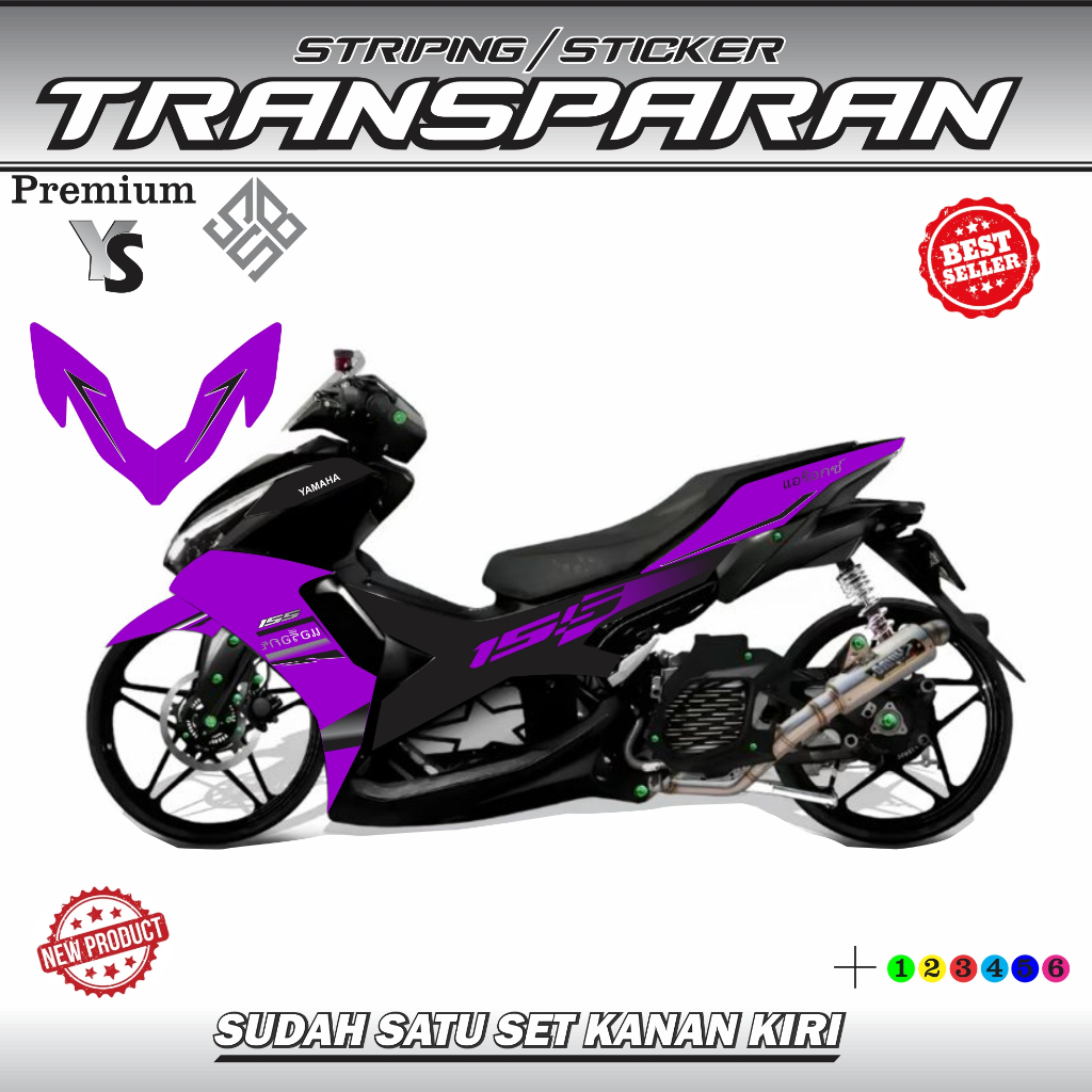 Striping Transparan Aerox New 155 Connected Thailand Terbaru
