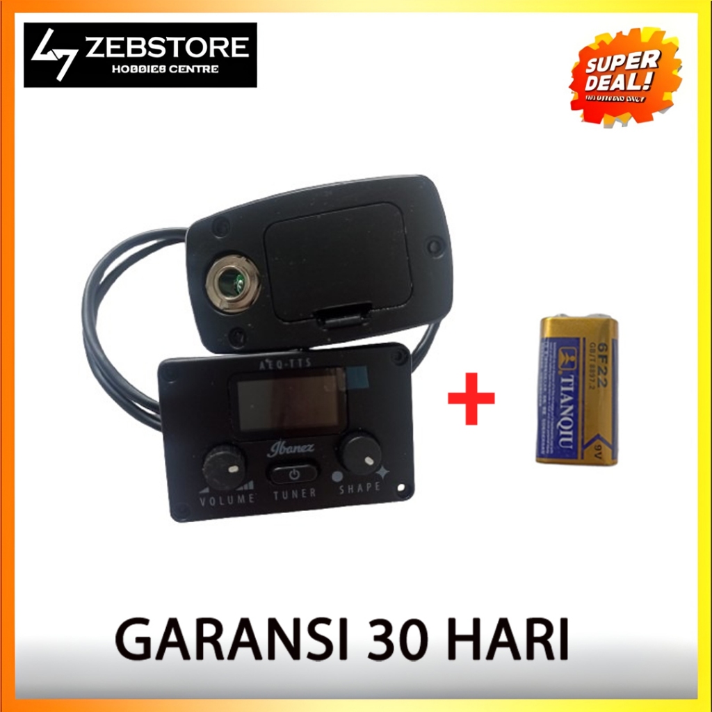 Equalizer Preamp Ibanez Tuner AEQ-TTS Gitar Akustik Elektrik