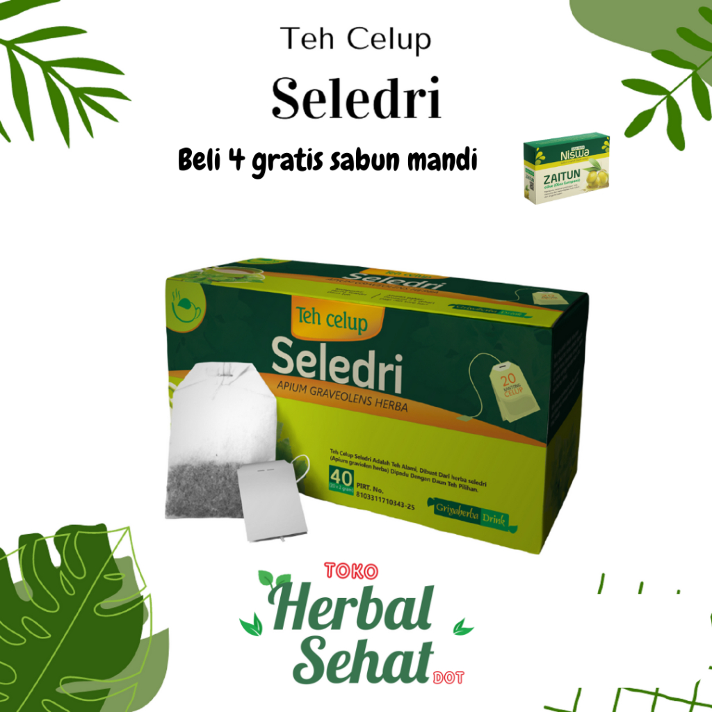 

Teh Herbal Daun Seledri Griya Herba Isi 20 kantong untuk menurunkan gejala darah tinggi aman alami Griya Herba untuk tensi tinggi