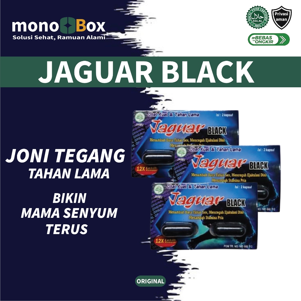 Jaguar Black Obat Kuat Pria Tahan Lama stamina nya para pria perkasa 1box