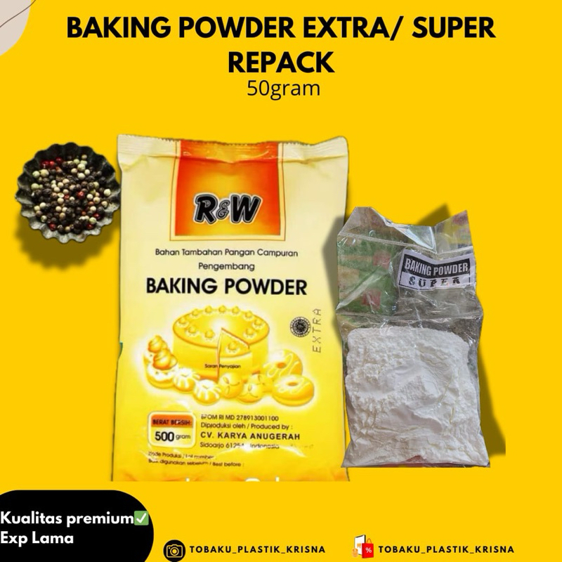 

SODA KUE PENGEMBANG/ BAKING POWDER EXTRA R&W REPACK 50gram