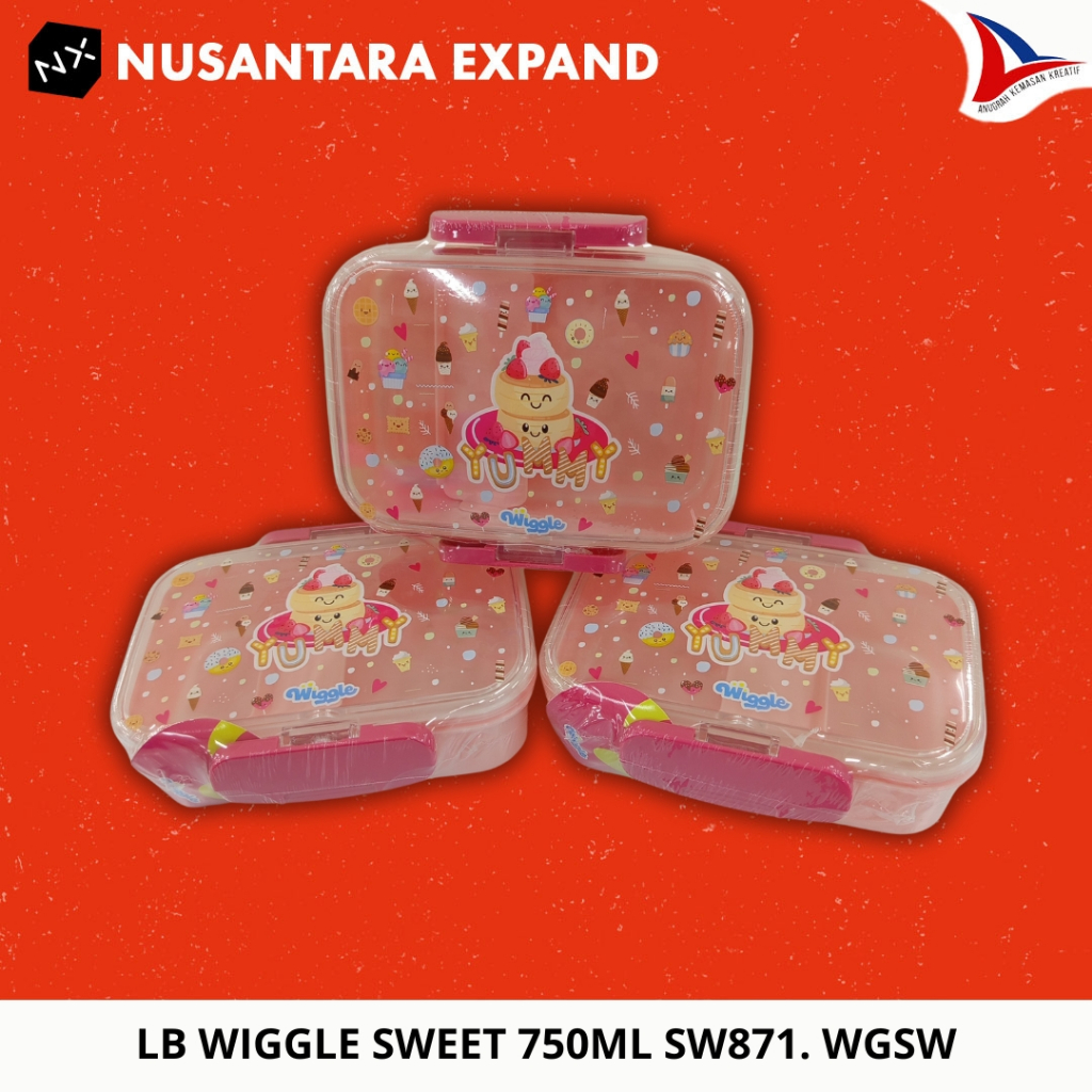 Kotak Makan  Lunch Box Wiggle Sweet Technoplast Ukuran 750ml 1 Pcs