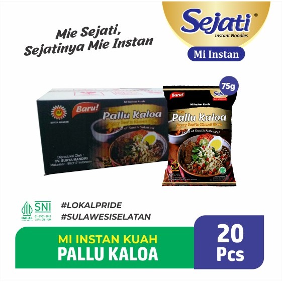 

1 Dus Isi 20 Pcs - SEJATI PREMIUM MIE KUAH RASA LOKAL PALLU KALOA ( SAVORY BEEF IN KLUWAK BROTH )