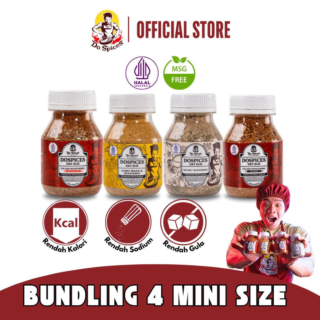 

Do Spices [Paket Bundling 4 varian] Healthy Dry Rub Bumbu Marinasi Rendah Kalori - Rempah Rempah