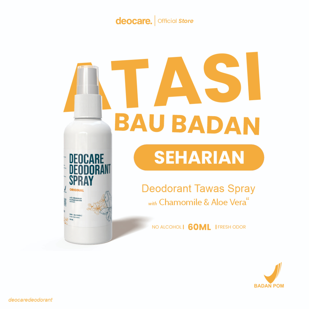 Deocare deodorant spray natural Tawas anti bau ketiak dan badan 60ml