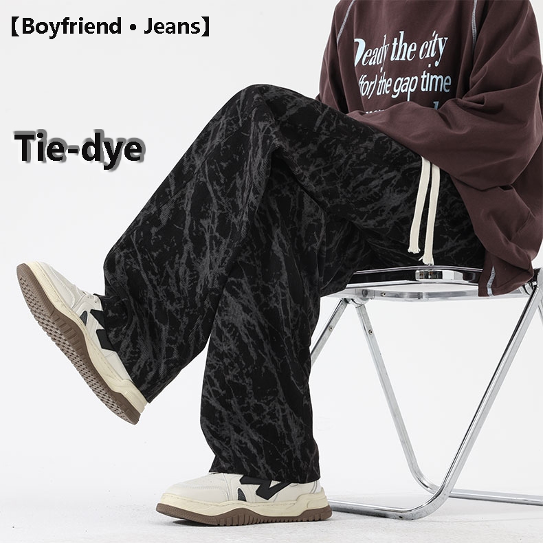 【Boyfriend · Jeans】celana tie-dye pria celana pria panjang celana corduroy celana cowok panjang pant