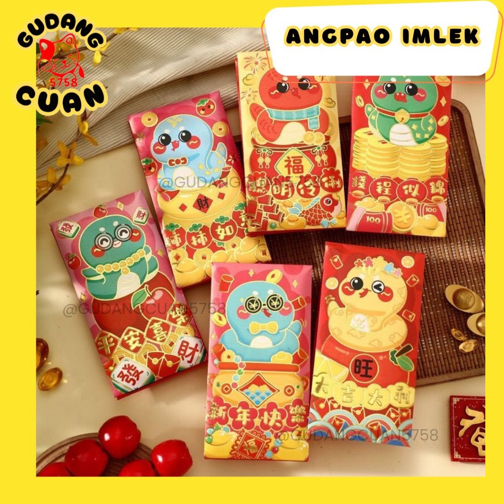 

[ISI 6 PCS] AMPLOP ANGPAO HONGBAO IMLEK SNAKE ULAR LUCKY MONEY