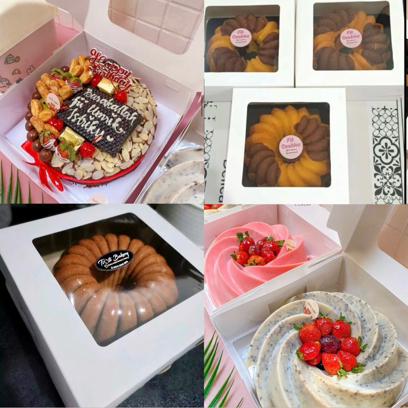 

Kotak Kue Putih TEBAL 22x22x10 / 25x25x10 Full Laminasi Box Kue Mewah Kotak Chiffon / Marmer Cake / Pudding Kotak Kue Ivory 30x30