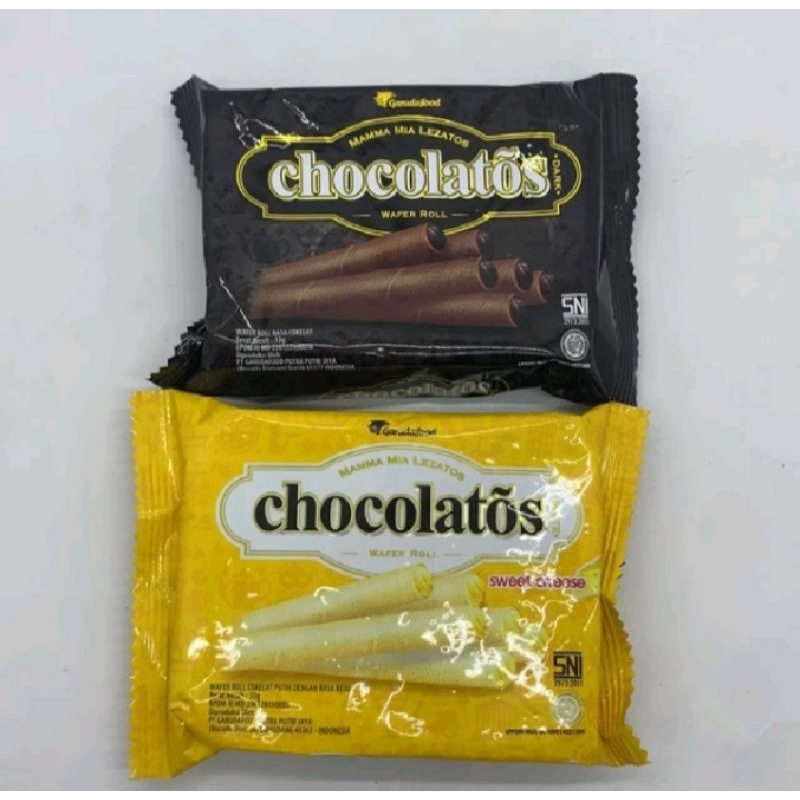 

chokolatos wafer Roll rasa coklat keju 27 gram 1 biji