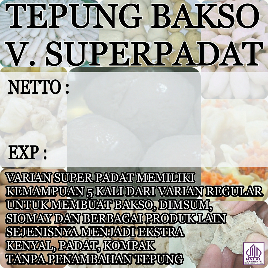 

Tepung Bakso Super Padat Kres 1Kg