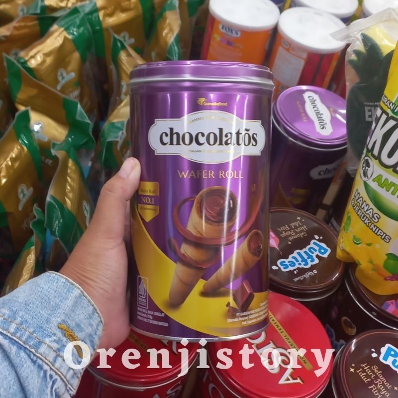 

Chocolatos Wafer Roll Cokelat Kaleng 310 g