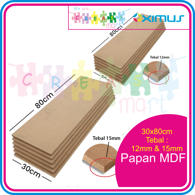 Papan MDF 30x80cm Tebal 12mm & 15 mm cocok untuk Papan Display atau Oximus EV100 / EV110