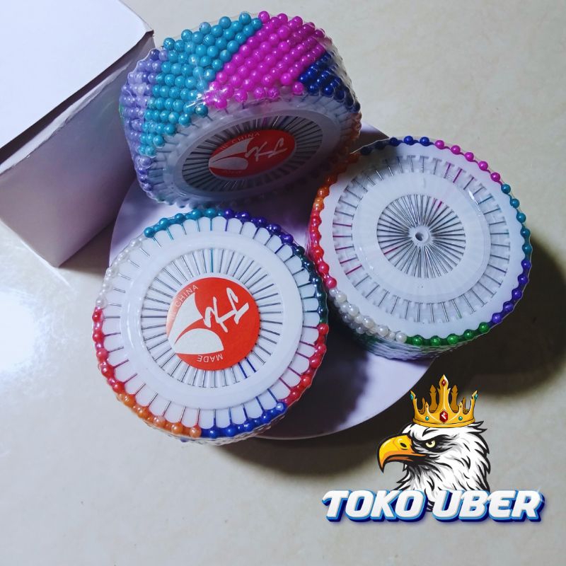 1 Box Jarum Pentul Piring Stainless / Jarum Pentul Bulat / Jarum Pentul Untuk Hijab Perlusin Isi 12p