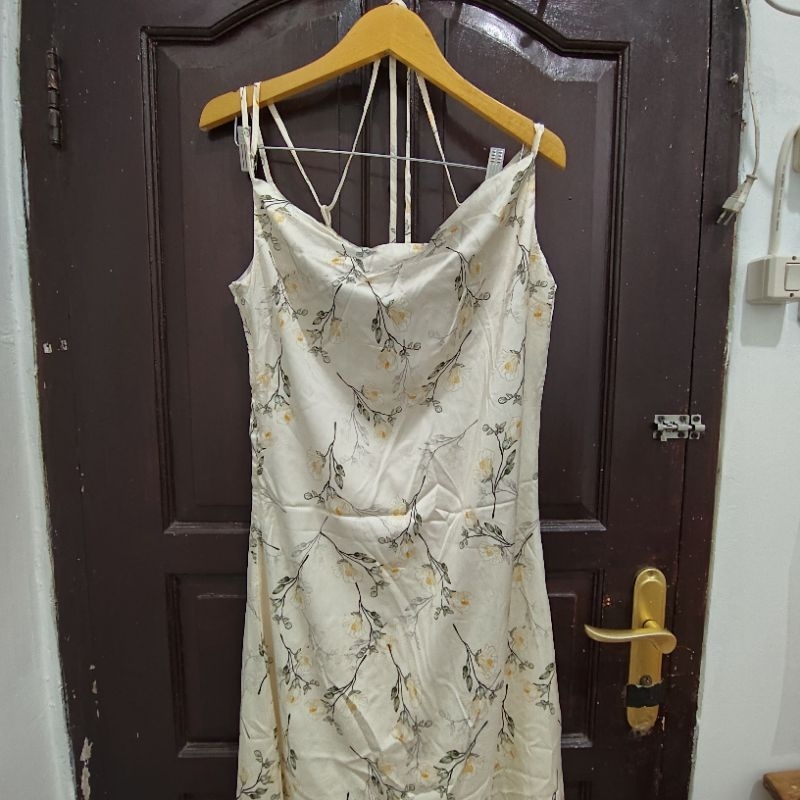 Midi Dress Pantai Dress Floral Dress Tali Dress Bunga Tali