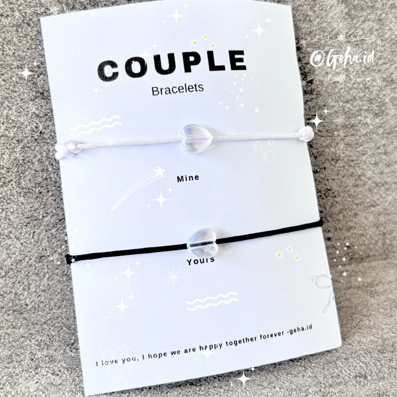 2pcs- Gelang couple love bening | Gelang pasangan | Gelang couple terbaru