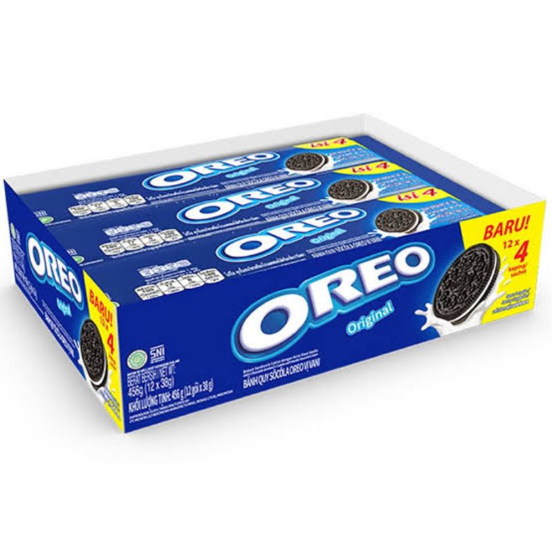 

BISKUIT OREO 1 BOX ISI 12 PCS BISKUIT SANDWICH KRIM BERBAGAI RASA