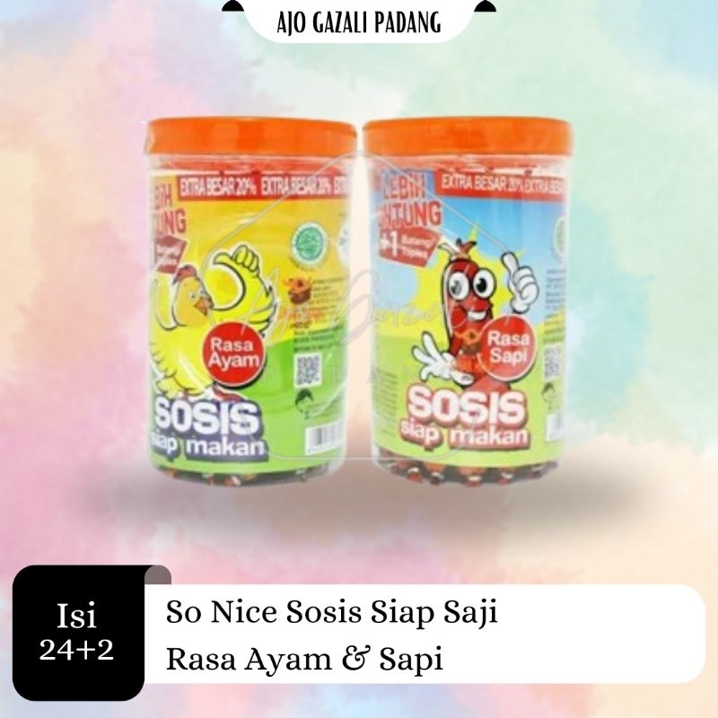 

So Nice - Sosis Siap Saji - Rasa Ayam & Sapi - Isi 24+2