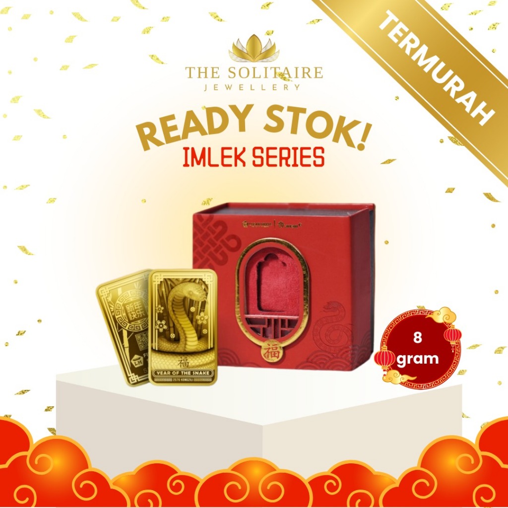 Emas Batangan Imlek 2025 Year of The Snake - 8gr - LM ANTAM Gift Seri Chinese New Year CNY Shio Ular