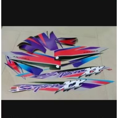 STIKER CUSTOM SUPRA XX KOPLING UNGU SILVER