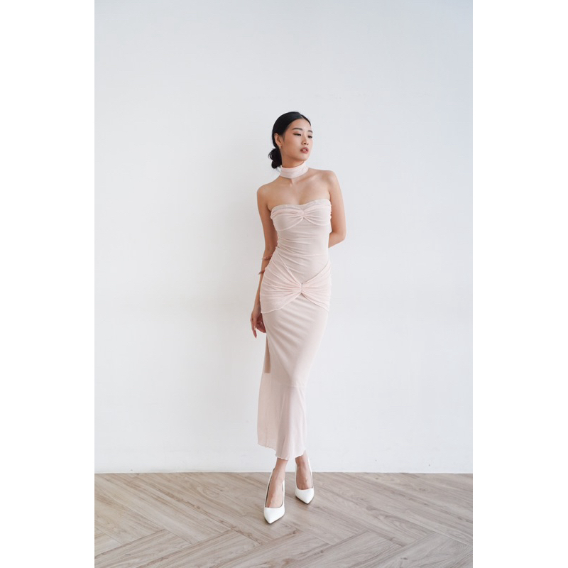 Britney Tube Dress (FREE CHOKER) | Dress Panjang Kemben Fitted | Dress Panjang Kemben Wanita | Terus