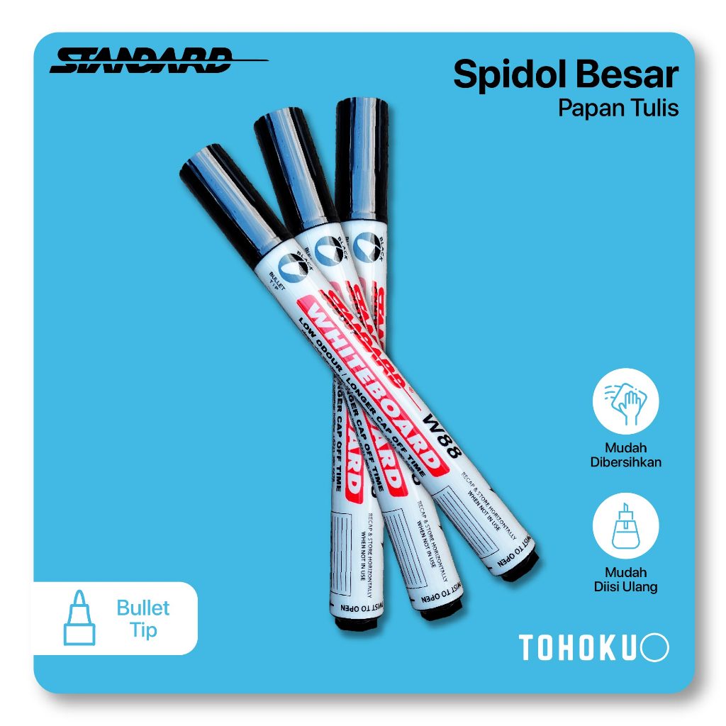 

Standart - Spidol Whiteboard Pen W88 - Black / Hitam