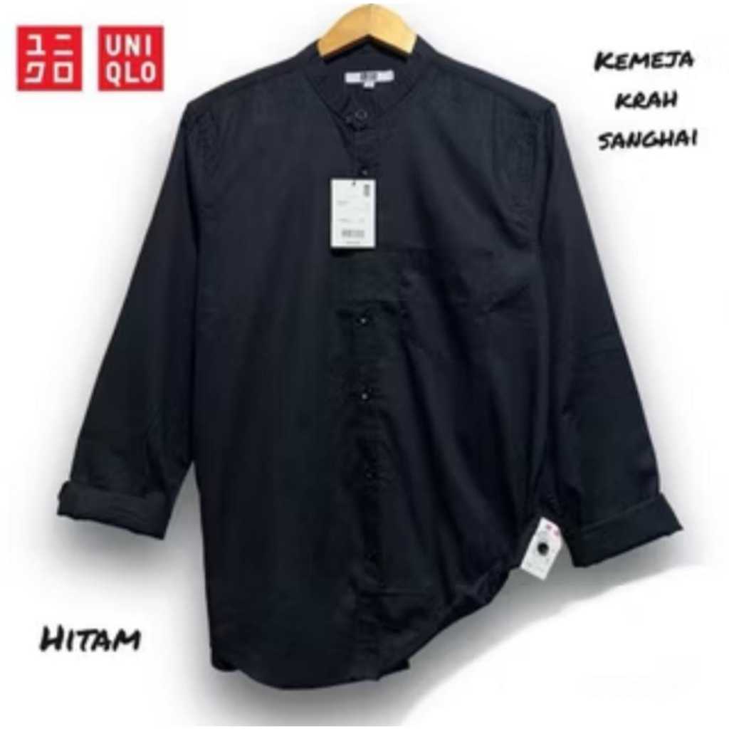 Kemeja Shanghai Uniqlo Lengan Panjang | Kemeja Katun Pria | Kemeja Polos size M L XL XXL