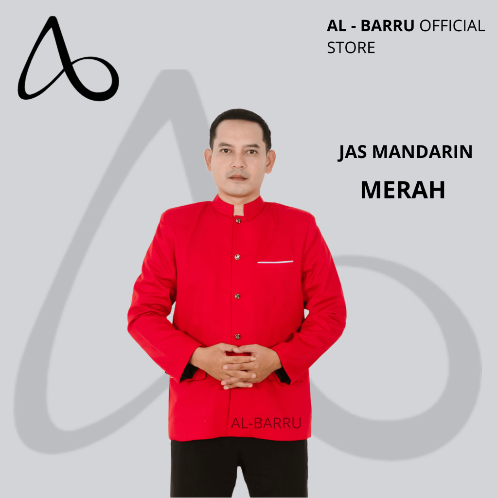 Jas Mandarin Original AL BARRU/ Jas Koko/ Jas Pria/ Jasko Santri/ Jasko Pria/ Jasko Warna Merah