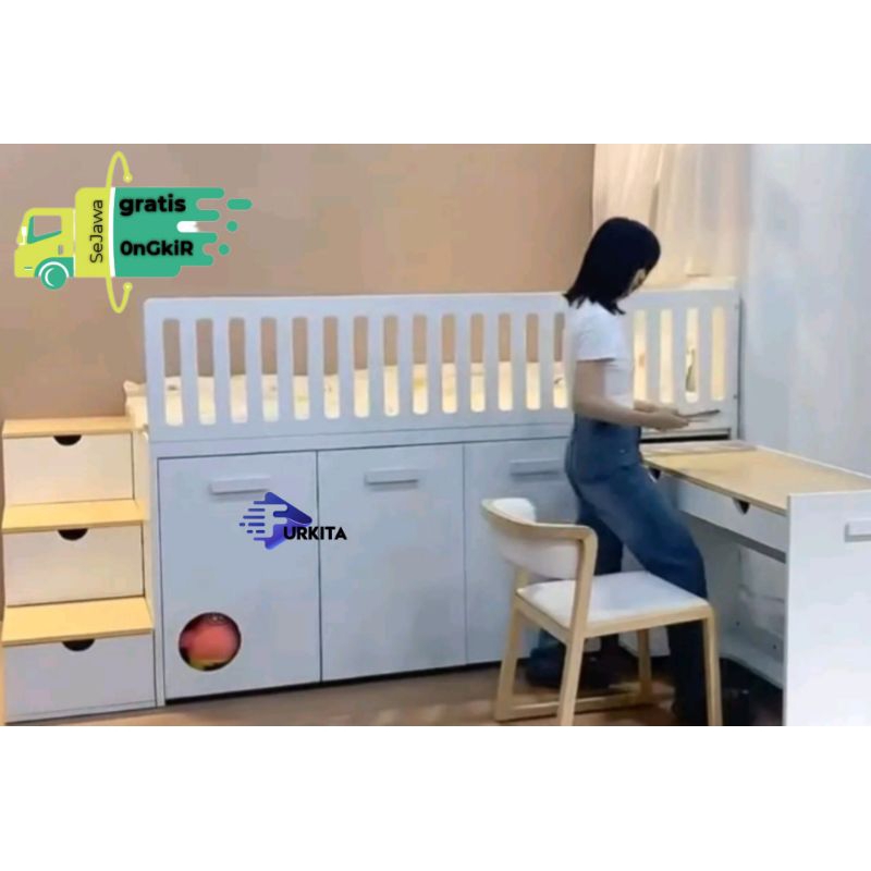 Tempat Tidur Karakter Meja Belajar Rak Buku Rak Baju