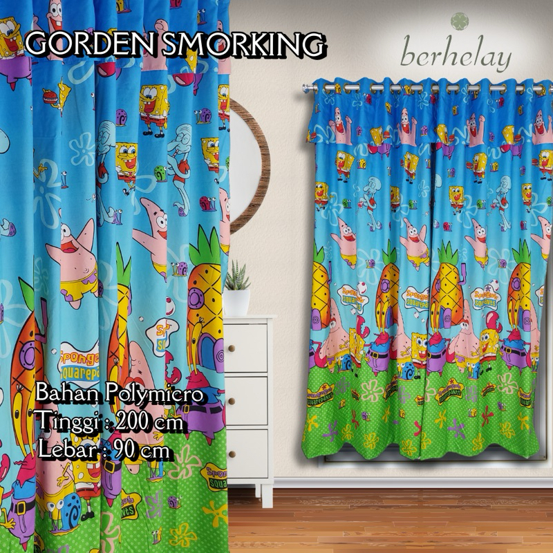 Gorden Smokring 12 Ring Polymicro Pintu Atau Jendela Karakter Spongebob Biru