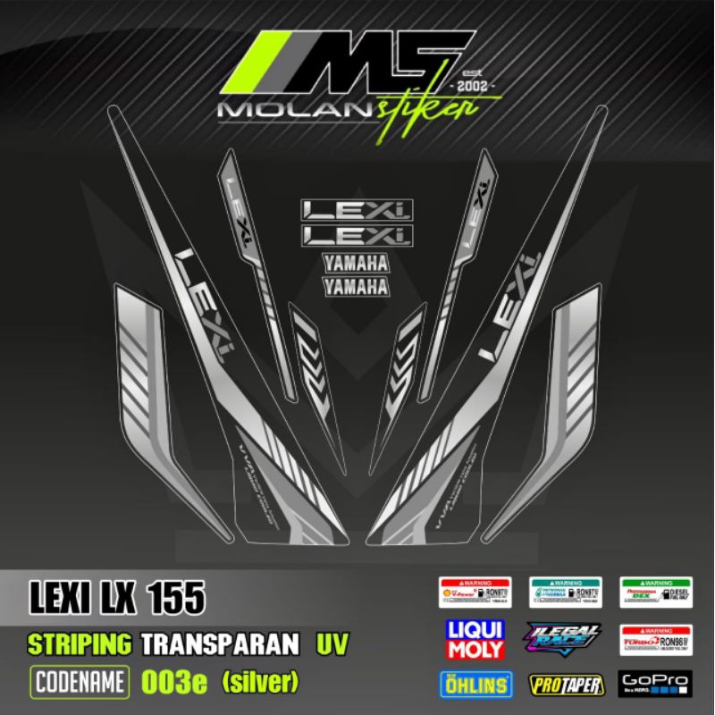Decal Sticker Striping Variasi Transparan Uv LEXI LX 155 All New Lexi Lx 155 Lexi New Yamaha LEXI Lx