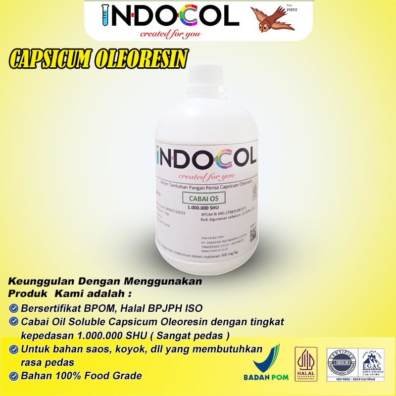 

INDOCOL CAPSICUM OS (MINYAK CABAI) 1.000.000 SHU