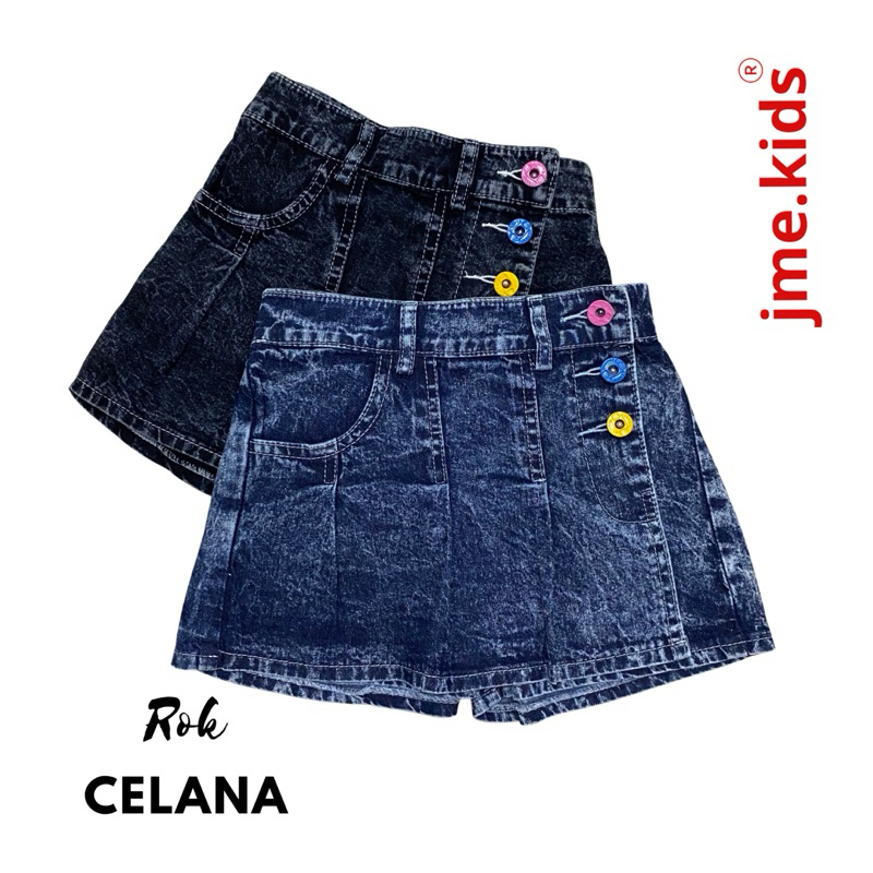 JME Kids - Rok Celana Bahan Jeans Untuk Anak Perempuan Usia 2th-7th