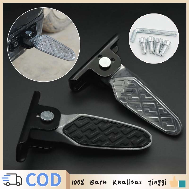 1pasangan Aluminum Pedal Belakang Sepeda Listrik Pijakan Kaki Belakang Sepeda Listrik Jalu Lipat Tid