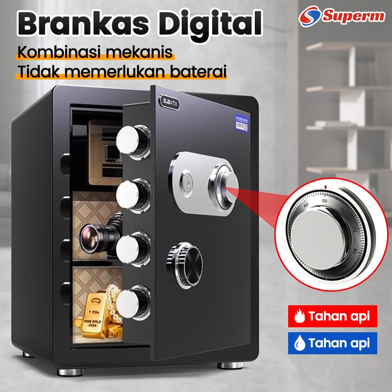 Brankas sandi/Brankas kapasitas besar dengan dua langkah penguncian/Brankas kode tahan air dan tahan