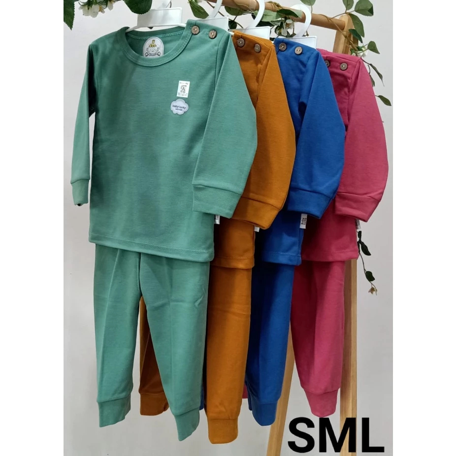 SETELAN PIYAMA POLOS BAYI 0-24 BULAN SNI BB LUCKY BABY LUCKY