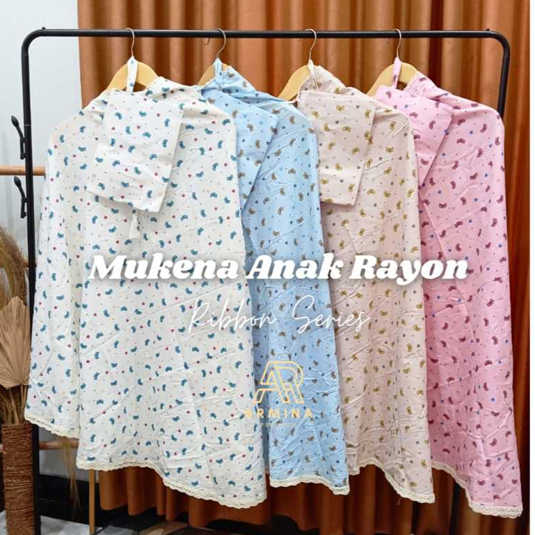 Mukena Anak Rayon Printing Renda Motif Mukena Anak Motif